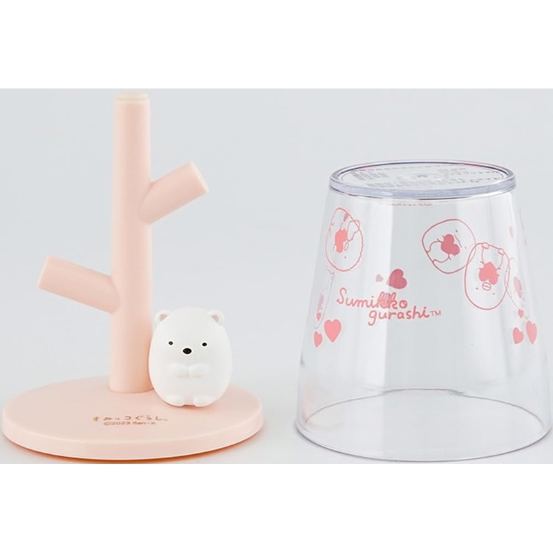 Hassey Top-in Mini Gargle Cup & Stand, Sumikko Gurashi/Shirokuma EX-3412