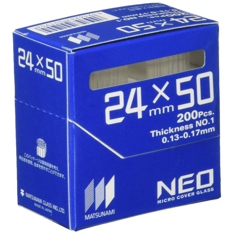 松浪 glassmaking Industrial Neo Cover Glass 24 X 50 No. 1 200 Piece c024501 