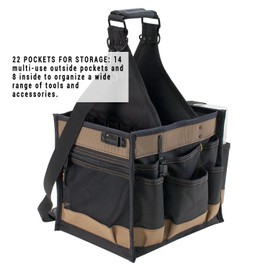 CLC Custom LeatherCraft 1528 Large Electrical and Maintenance Tool Carrier, Black