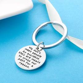 Nimteve Coworker Leaving Gifts for Colleague Friend Boss Goodbye Farewell Gifts Going Away Thank You Keychain Retirement Gifts for Boss Coworkers (Cross Our Path For A Reason)
