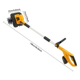 Cordless Tiller Cultivator 300W, 58 Inch Extended Handle, Garden Cultivator,Lightweight (9.92 lbs) Garden Tool for Soil Tilling & Weeding