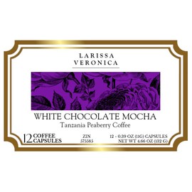 White Chocolate Mocha Tanzania Peaberry Coffee (Single Serve K-Cup Pods) (Gourmet, Naturally Flavored, Whole Coffee Beans) (12 pods, ZIN: 575585)