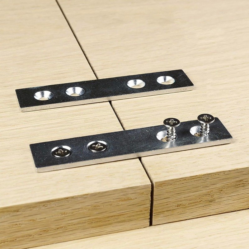Dekton 8-Piece Flat Connector Set-Durable Metal Connectors| Ideal for Wood,