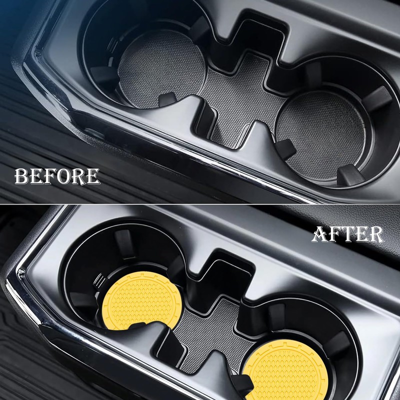MEAJOO 4PCS Car Cup Holder Coaster, Non-Slip Cup Holders Embedded