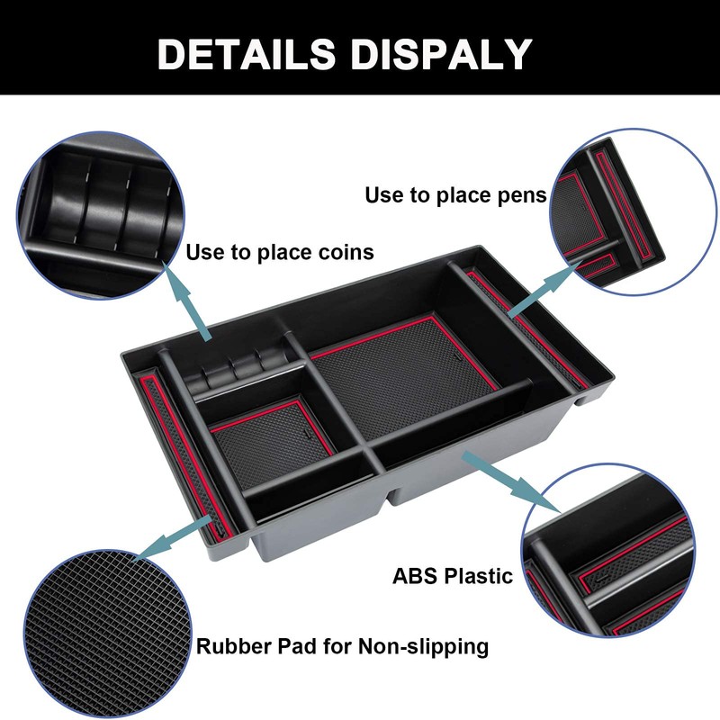 PIMCAR Center Console Organizer Compatible with 2019-2022 Chevy Silverado 1500/GMC