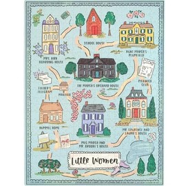 Little Women Map Jigsaw Puzzle by Pippi Post, 18 x 24 Inches Unique Book Themed Jigsaw Puzzles for Adults 500 Pieces, Nostalgia from The Beloved Novel, Book Lover Gift and Decor