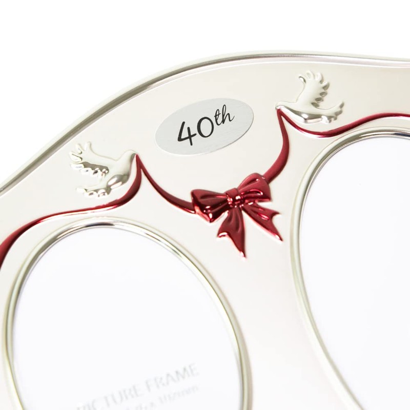 Haysom Interiors Traditional Two Tone Silver Plated 40th Ruby Anniversary
