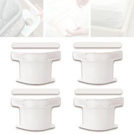 4 Pieces Heavy Duty Bed Sheet Fasteners,Bed Sheet Holder With Lock Strips,Bed Sheet Holders With Lock Strips,Bed Sheet Clips Non-Slip Bed Sheet Lock for Mattress Protectors,Bedding,Blankets (White)