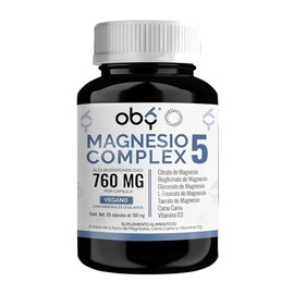 Oby Magnesio Complex  5 MAGNESIOS Citrato de Magnesio, BisGlicinato de Magnesio, Treonato de Magnesio, Gluconato y Taurato  Alta Absorcin - Con...    