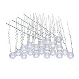 Zhenhui 20 Pcs Brass Wedding Prom Silver Plated Crystal Hair Pins Clips Silver Plate