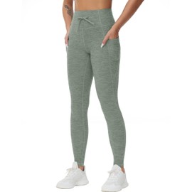 THE GYM PEOPLE Women's High Waist Drawstring Stretchy Workout Leggings Ultra Soft Tummy Control Yoga Pants with Pockets