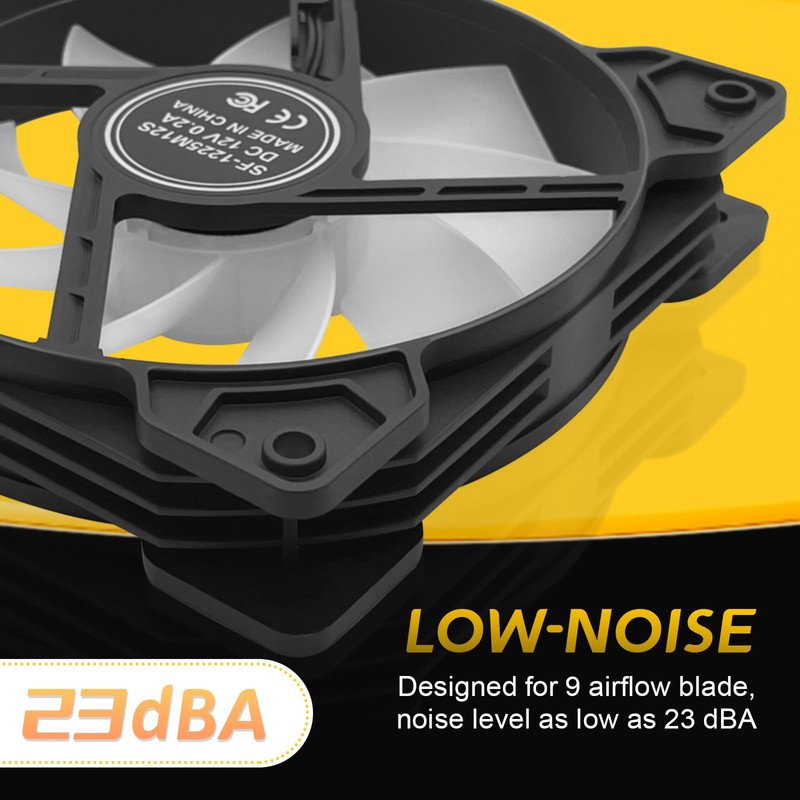120mm ARGB Fans 4PIN PWM Computer Case Cooler Up to