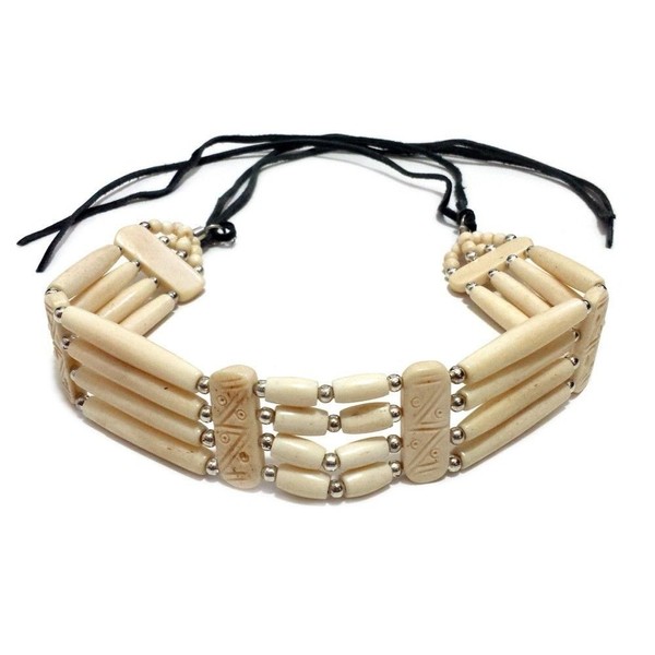Local Bead Shop Handmade Traditional 4 Row Buffalo Bone Hairpipe