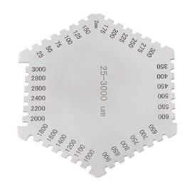 Medidor de espesor de película húmeda de acero inoxidable, peine de película húmeda de acero de alta precisión hexagonal 25-3000um
