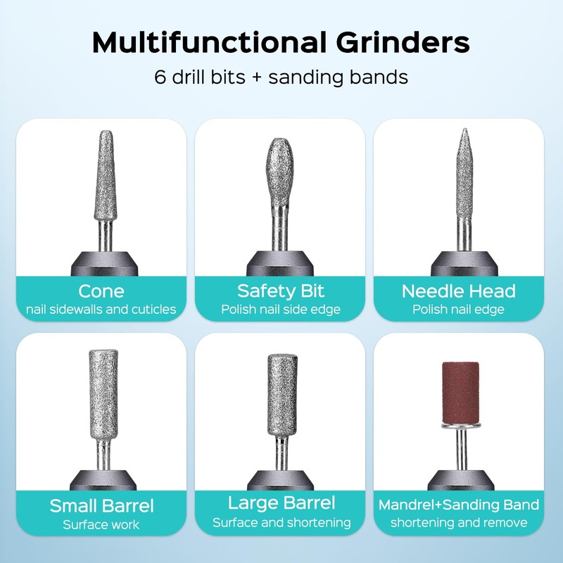 COSLUS Electric Nail Drill File Professional: for Acrylic Gel Dip