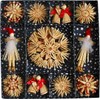ScandinavianShoppe Straw Star Ornaments - 38 pc Boxed Collection -