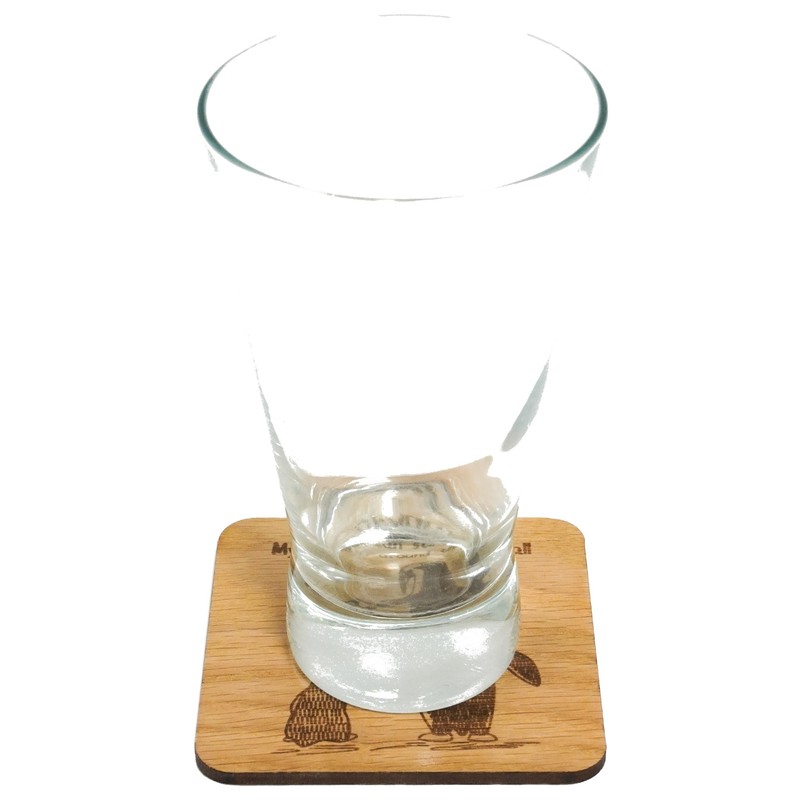 Laser Engraved Oak Veneer Coaster for Parents, Birthday Present (Mum)