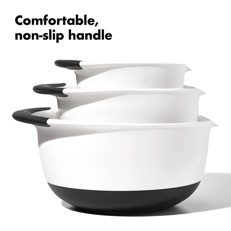 OXO Good Grips 3- Piece Plastic Mixing Bowl Set, 2500
