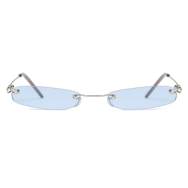 Armear clásico Rimless Slim Slim anteojos de sol pequeñas, de