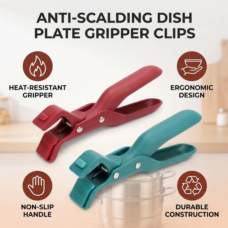 Pack of 2 Anti Scalding Clamps for Dishes and Plates