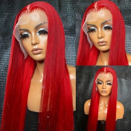 Savanna Hair Wig 13x4 Red Color Long Straight Hair Lace Front Wigs Glueless Synthetic Women Party