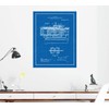 Combination Gas-engine Air-compressor Patent Print Blueprint with Border (5" x