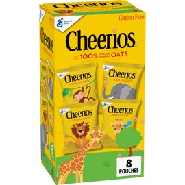Cheerios Cereal Pouches, Whole Grain Oats, Gluten Free, 8 Pouches, 7.36 oz
