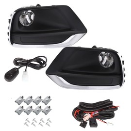 labwork 1 Pair Fog Lights Assembly Replacement for 2017-2020 Chevy Trax Clear Lens with Bulbs Harness Switch Kit Driving Fog Light Lamp Driver and Passenger Side