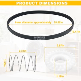 WH05X24185 Washing Machine Clutch & WH01X27538 Washer Drive Belt & WH01X24434 Washer Spring Kit -Fit for GE/Hotpoint, Replace #4588013, AP5993402, PS11729473, EAP11729473