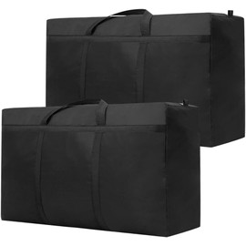 Pack of 2 180L Extra Large Storage Bags, Heavy-Duty Oxford Moving Bags with Reinforced Handles, Waterproof Travel Bag, Carry Bag for Moving Bed Linen Clothing Blankets (100 x 58 x 28 cm)