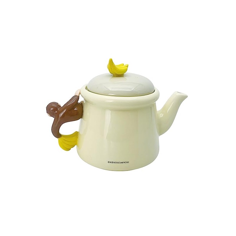 Sunart SAN4270 Curious George Teapot, Simple Line, Approx. 12.2 fl