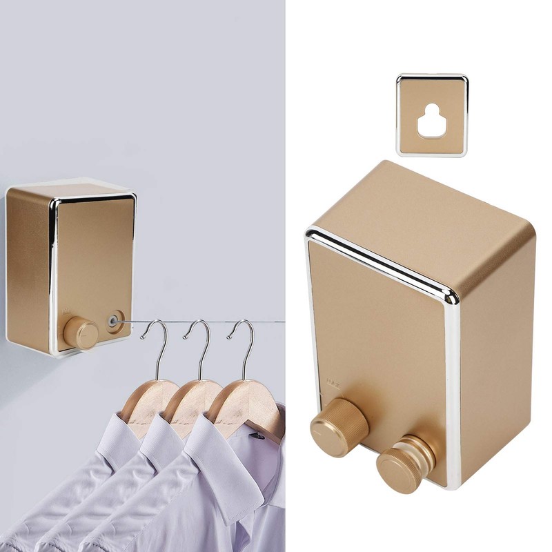Retractable Clothesline Wall Mounted Stainless Steel Clothesline for Hanging Clothes,