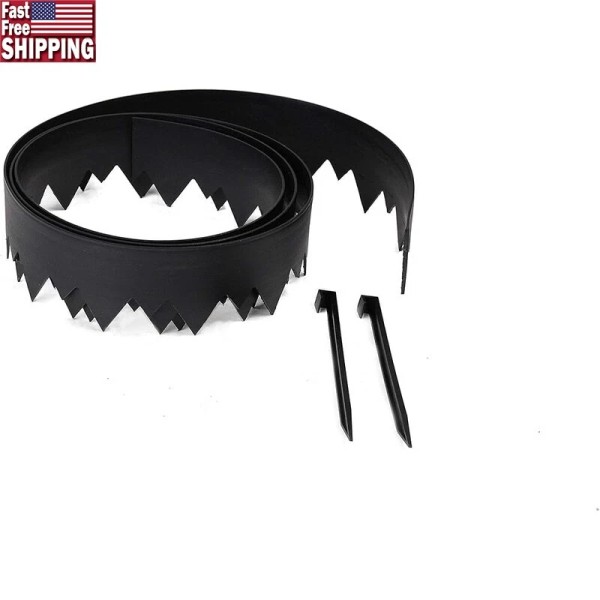 Unbranded Pound-in Landscape Edging Flexible Plastic Garden Border 20ft W/