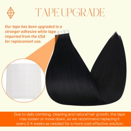 Full Shine Invisible Tape In Hair Extensions Color 1 Jet Black Tape In Hair Extensions Human Hair 16 Inch Double Sided Tape In Extensions 100G Natural Skin Weft Real Hair Extensions Tape In 40 Pcs
