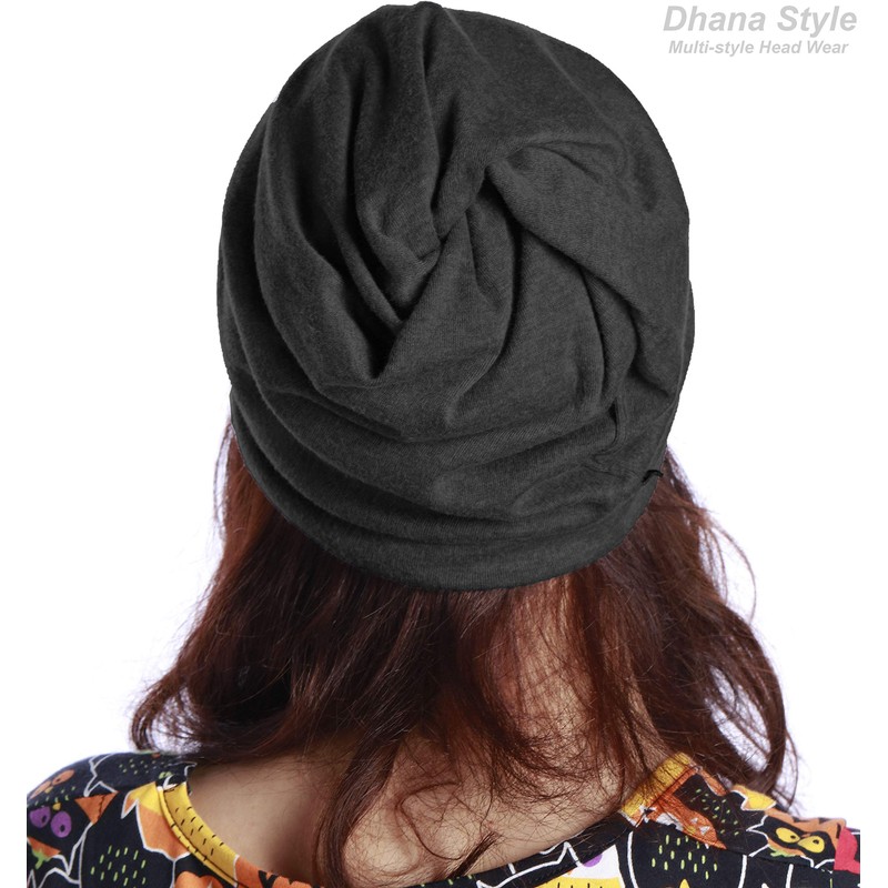 Dhana Style 3-Way Twisted Turban Elastic Stretch Loop Mask Beanie