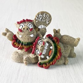 Okinawa Souvenir Shisa Figurine Mini Entrance Long Life Shisa (Relaxing Sand)