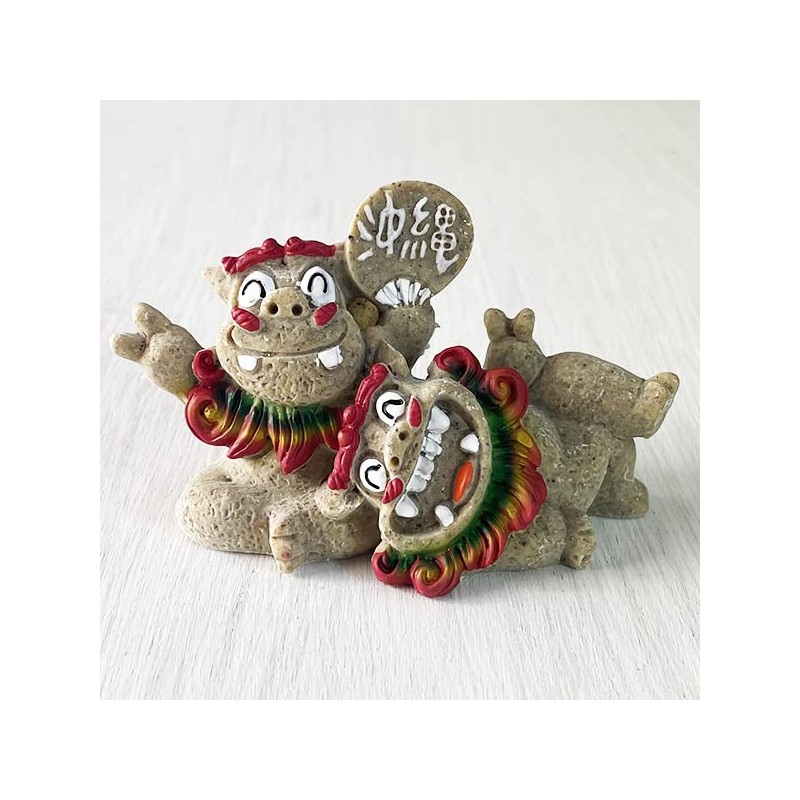 Okinawa Souvenir Shisa Figurine Mini Entrance Long Life Shisa (Relaxing