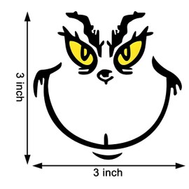 Finduat 10 PCS Christmas Decorations Stickers for Ornaments, Decals Vinyl Sticker, Christmas Decorations, DIY Sticker, Christmas Stickers for Home Project, Party Supplies(Yellow)