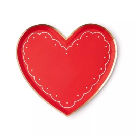 BonJour Red Heart Shape Paper Plates