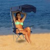 KOCASO Foldable Camping Chair with Canopy - Sun Protection Beach