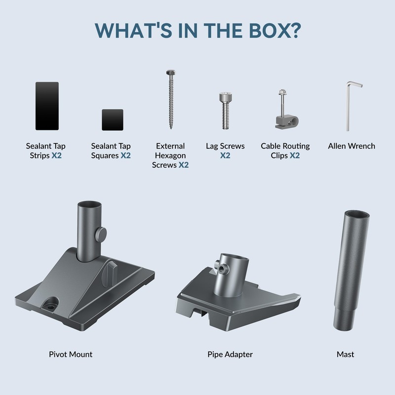 Starlink Gen 3 Mount Kit, Heavy-Duty Aluminum Roof/Wall Mount Accessories