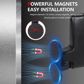 Lifronkit Tractor Mirrors, Strong Magnetic Side Mirrors for Tractors, Forklifts, Lawn Movers, Small Dozers, Lift Trucks, Golf Cart, Compatible with John Deere, Kubota and more, Installation-free, 2pcs