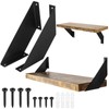 Shelf Bracket, Black, Metal Shelf Brackets, Pack of 2, 15