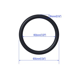FOCMKEAS 50 PCS Nitrile Rubber O Ring 34mm OD 26mm ID 4mm Width, Metric Buna-N NBR Sealing Gasket Plumbing, Gas, Automotive and Faucet Repair, Resist Oil and Heat O-Rings, Black