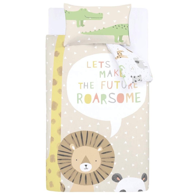 Catherine Lansfield Roarsome Animals Reversible Junior Duvet Cover Set with