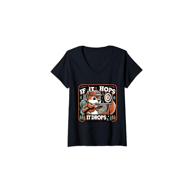 If It Hops It Drops Squirrel Hunting Hunter Vintage Boys