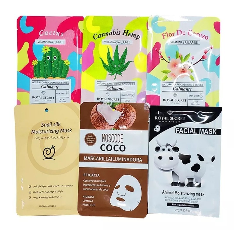 Royal Secret Mascarilla Facial Hidratante Natural Kawaii 10 Pzs