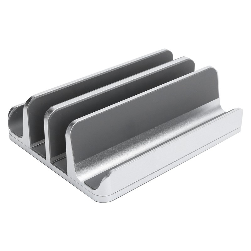 Laptop Organizer Aluminum Alloy Vertical Stand Adjustable Dual Slot for