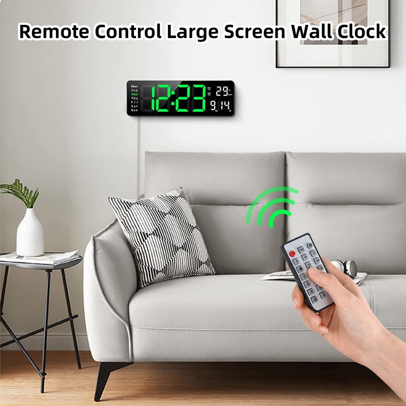 Fuloon Digital Wall Clock, LED Wall Clock with 13 Inch
