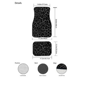 FUIBENG Black Leopard Auto Front & Rear Floor Mat for Women Men,Durable Non Slip Auto Floor Carpet Dust Proof Foot Carpet Universal Fit Most Vehicle Cars,4 Pcs